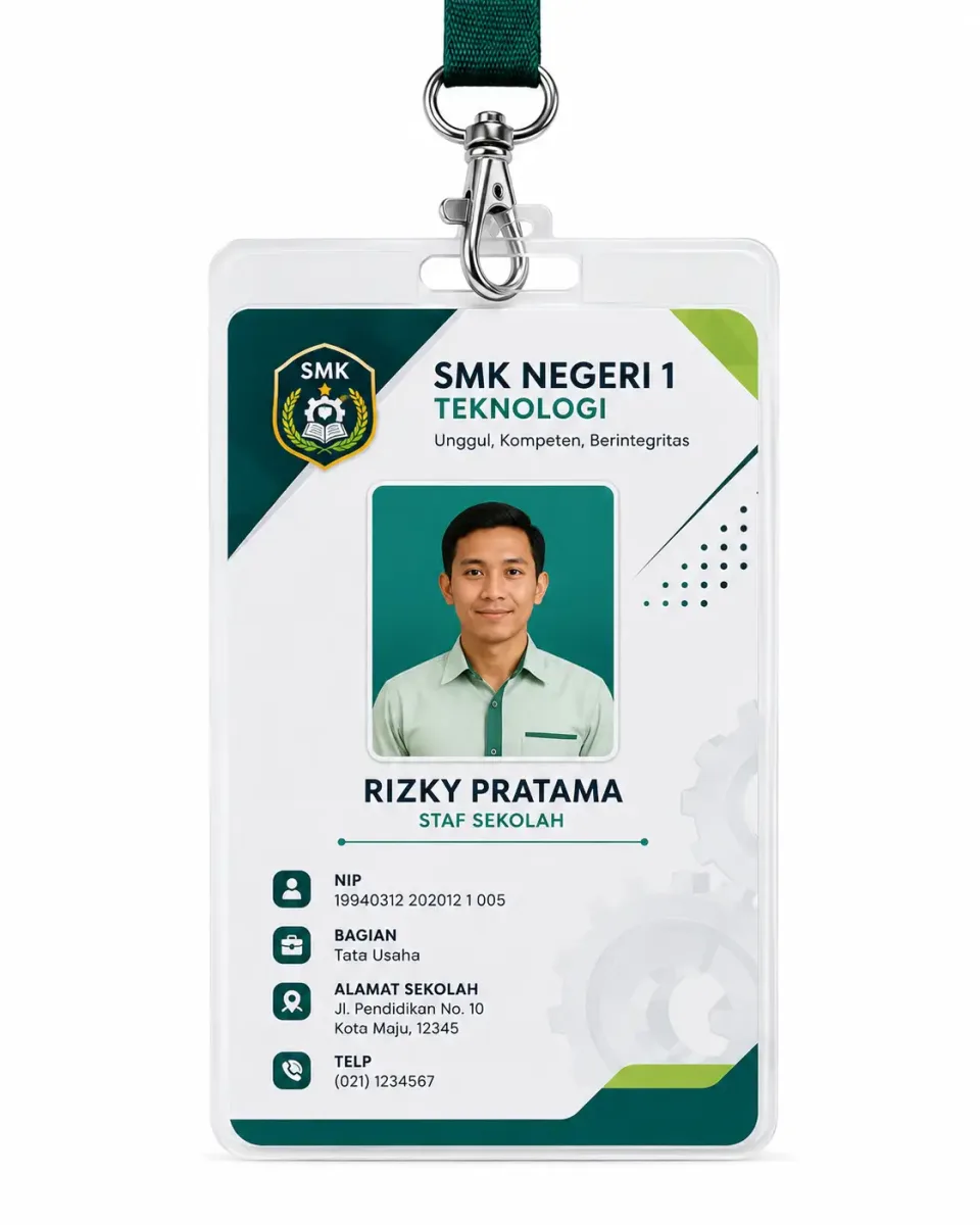 ID Card SMK untuk Staf Sekolah