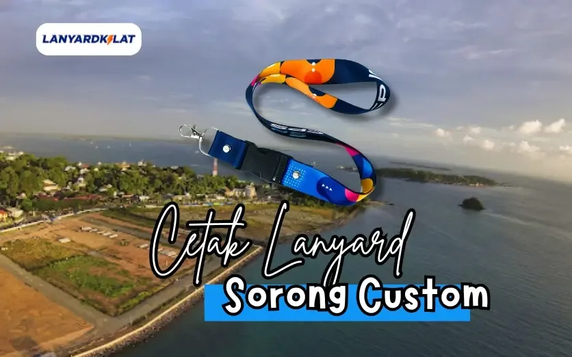 Lanyard Sorong, Percetakan Tali Name Tag 2 Sisi Full Color Custom