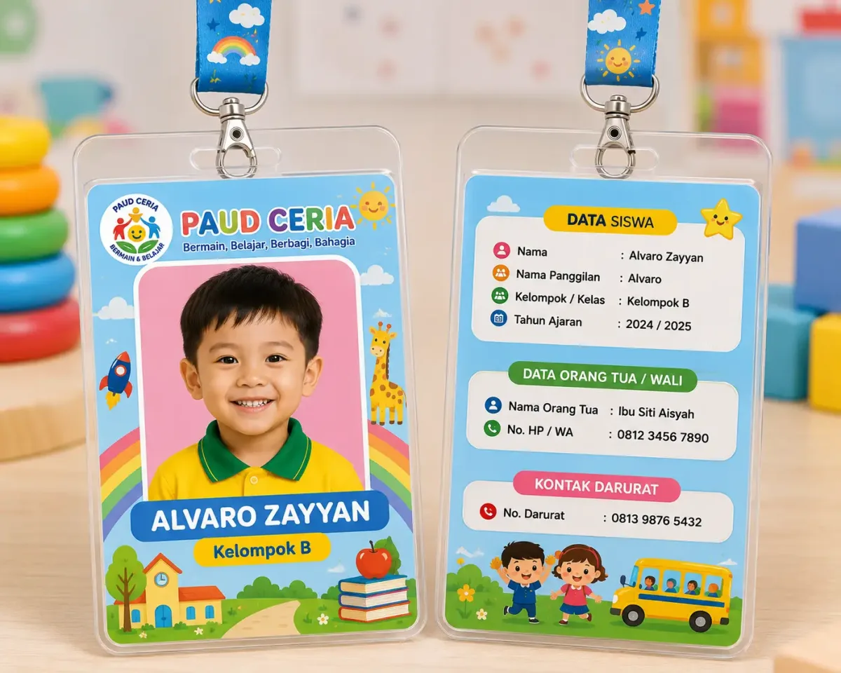 ID Card PAUD dengan Foto Besar