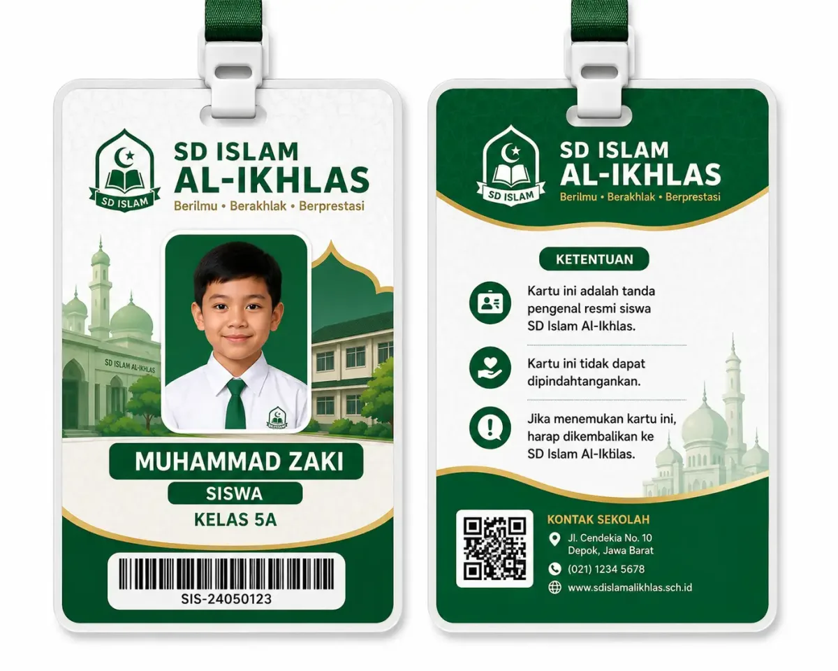ID Card SD untuk Sekolah Islam