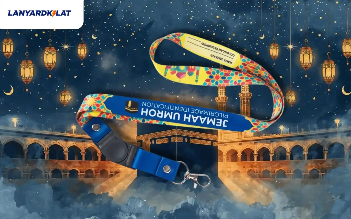 Desain Lanyard Umroh Warna Cerah untuk Identifikasi