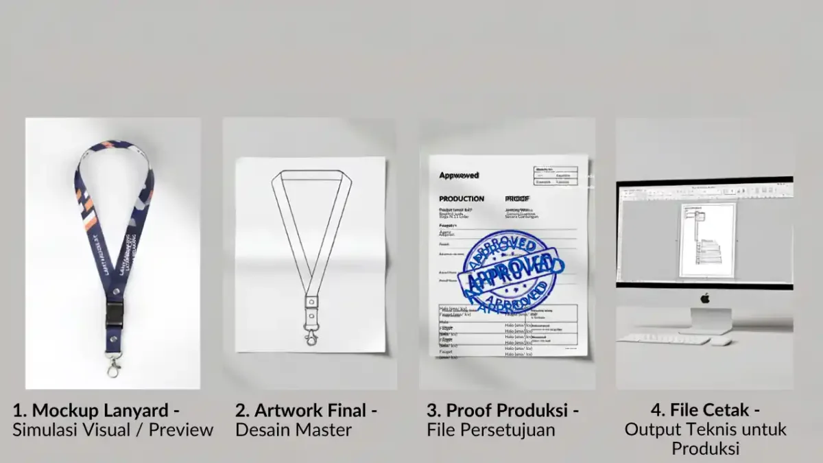 Perbedaan Mockup Lanyard, Artwork Final, Proof Produksi, dan File Cetak