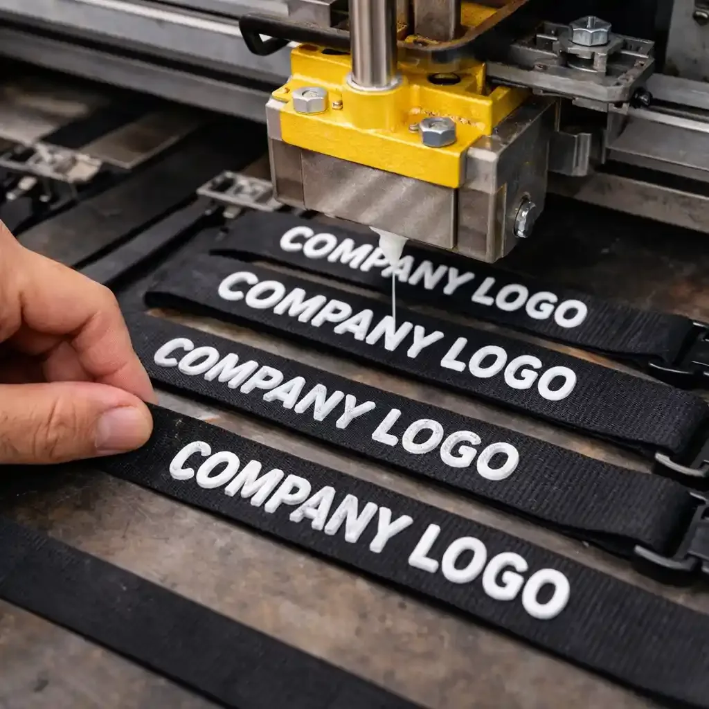 Teknik Cetak Lanyard Huruf Timbul atau 3D