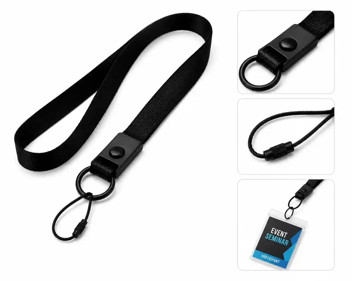 Lanyard Kait Kawat Hitam untuk Event dan Seminar