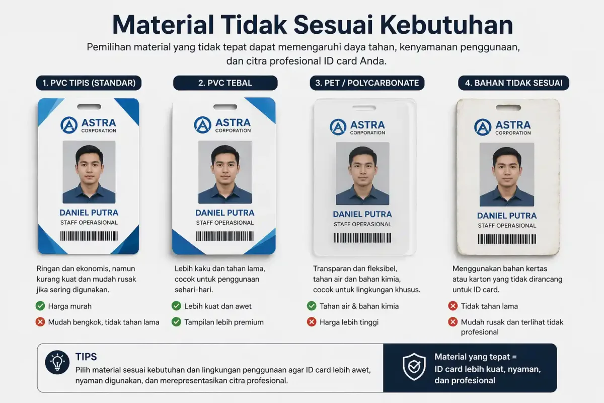 Material Tidak Sesuai Kebutuhan
