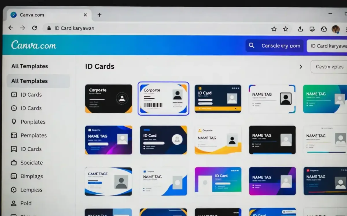 cari id card atau name tag
