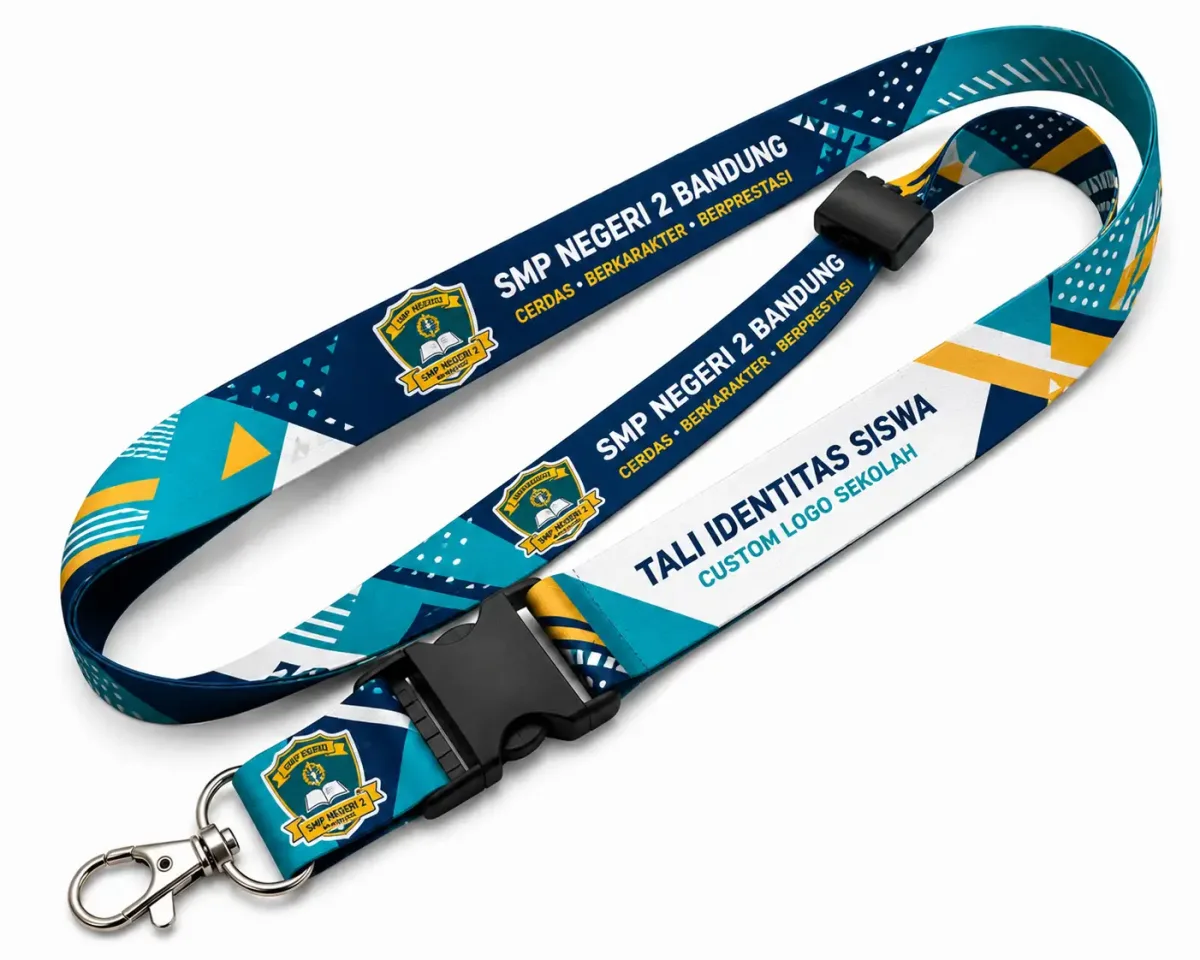 Tali Identitas Siswa Custom Logo Sekolah