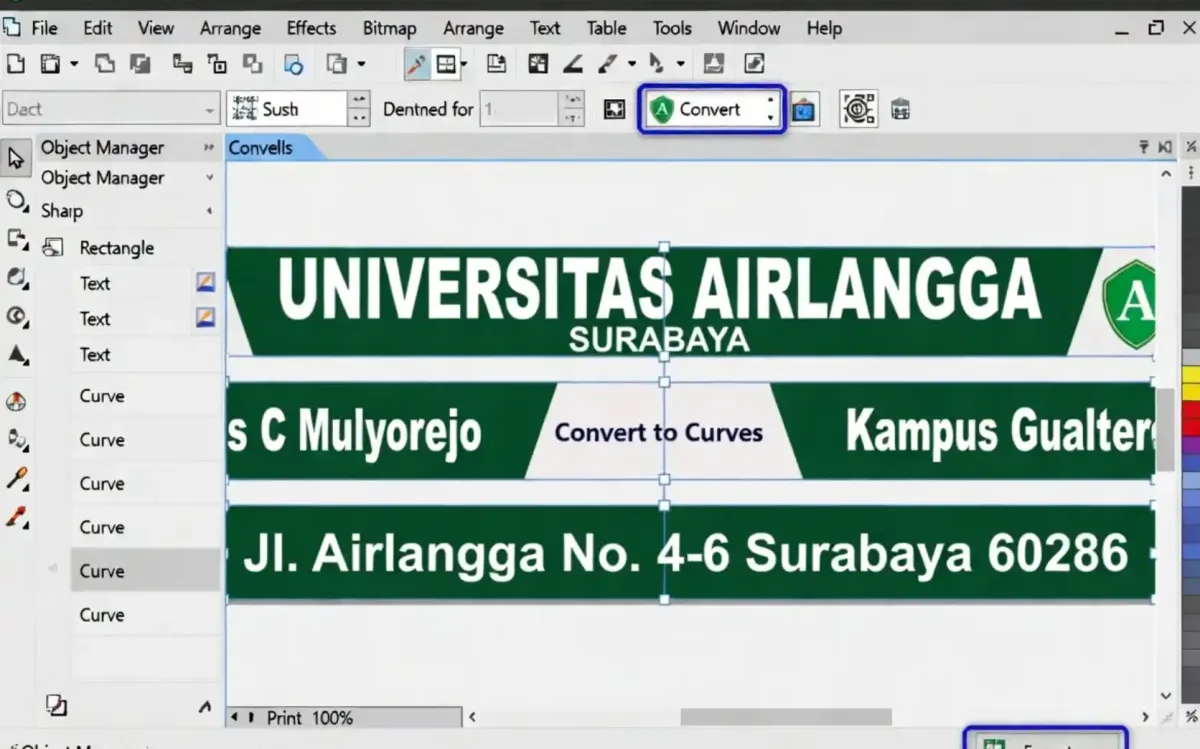 Convert Font ke Curve