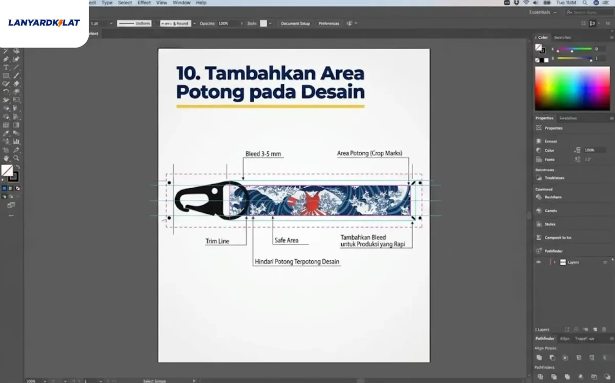 Tambahkan Area Potong pada Desain