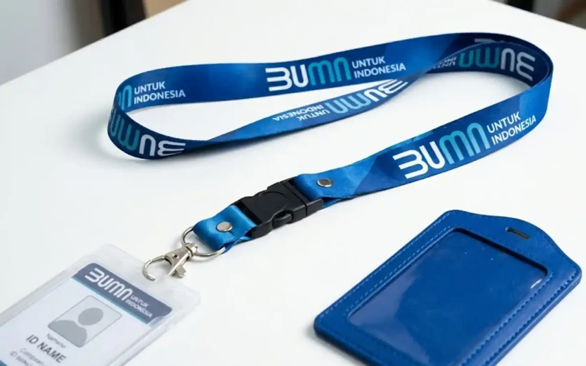 Desain Lanyard BUMN dengan Logo Full Printing
