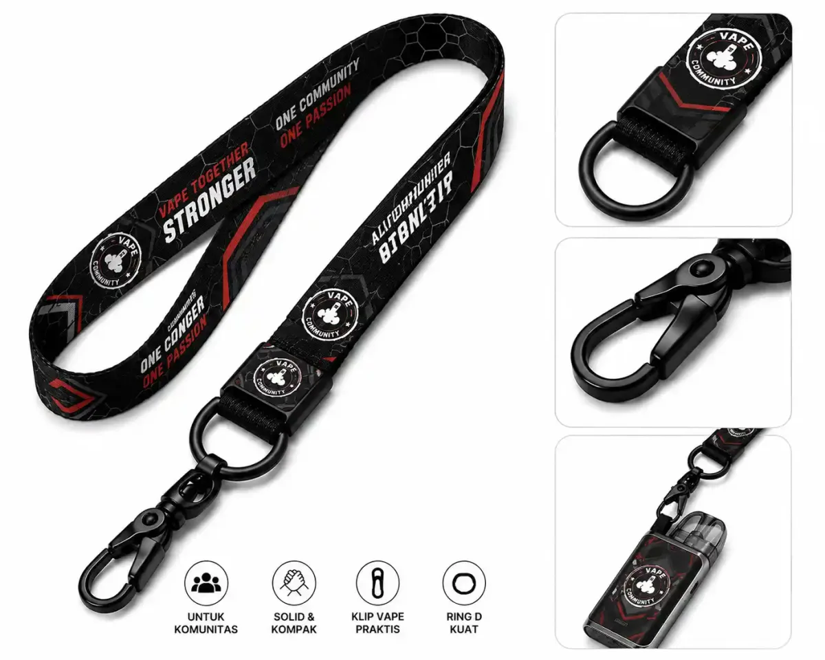 Lanyard Ring D + Klip Vape untuk Merchandise