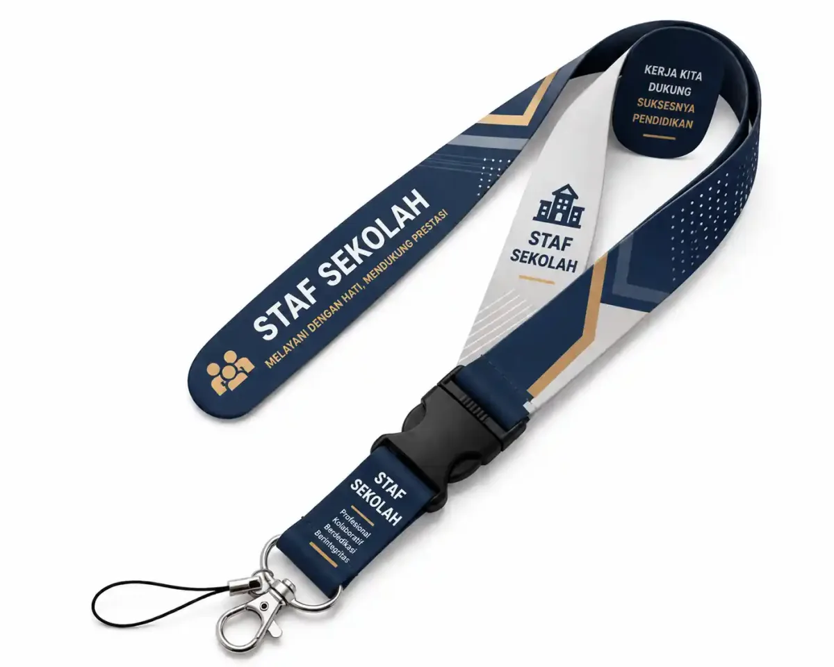 Lanyard Custom untuk Staf Sekolah