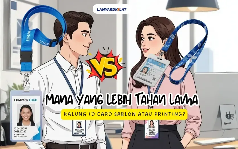 Mana yang Lebih Tahan Lama, Kalung ID Card Sablon atau Printing?