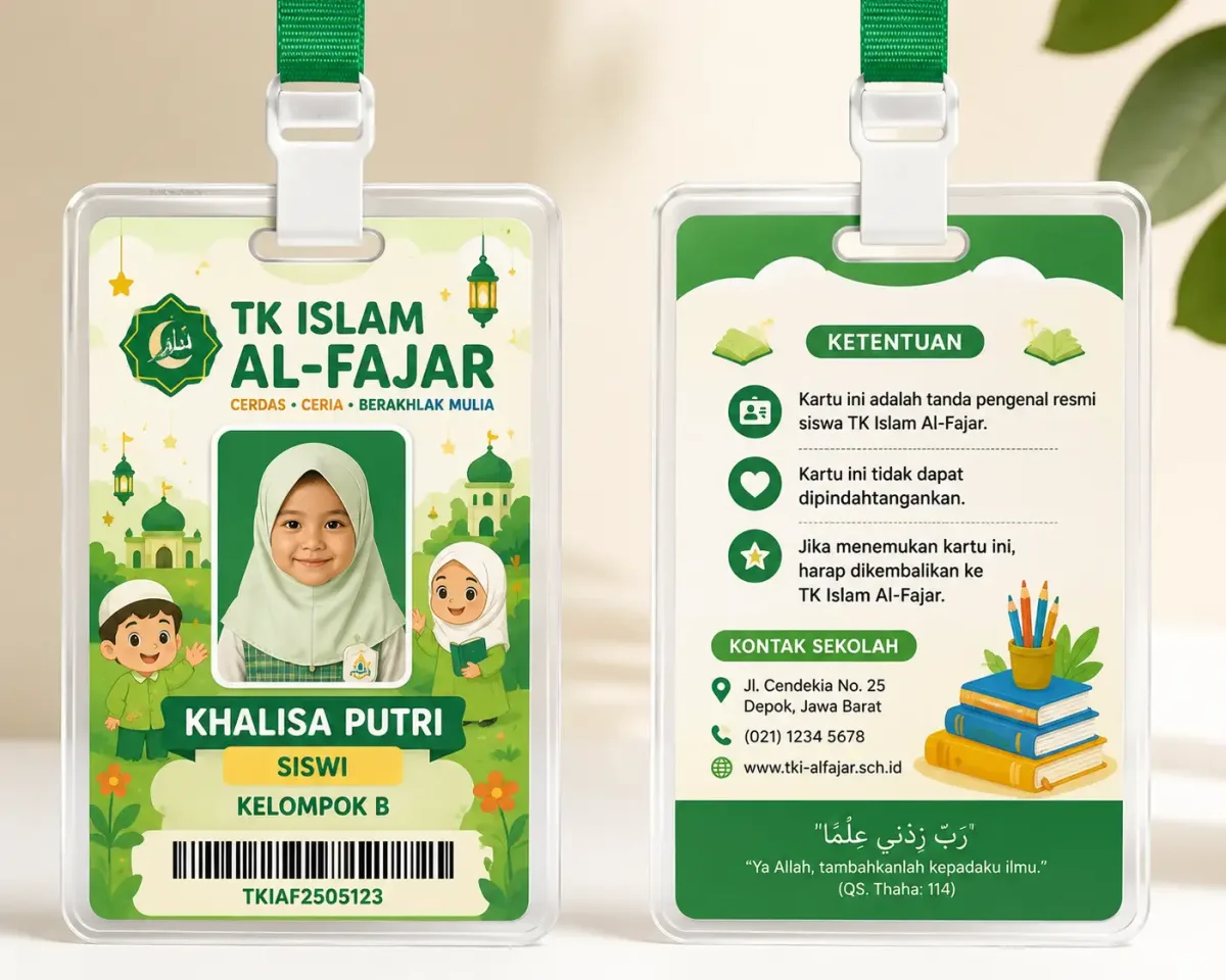 ID Card TK untuk TK Islam