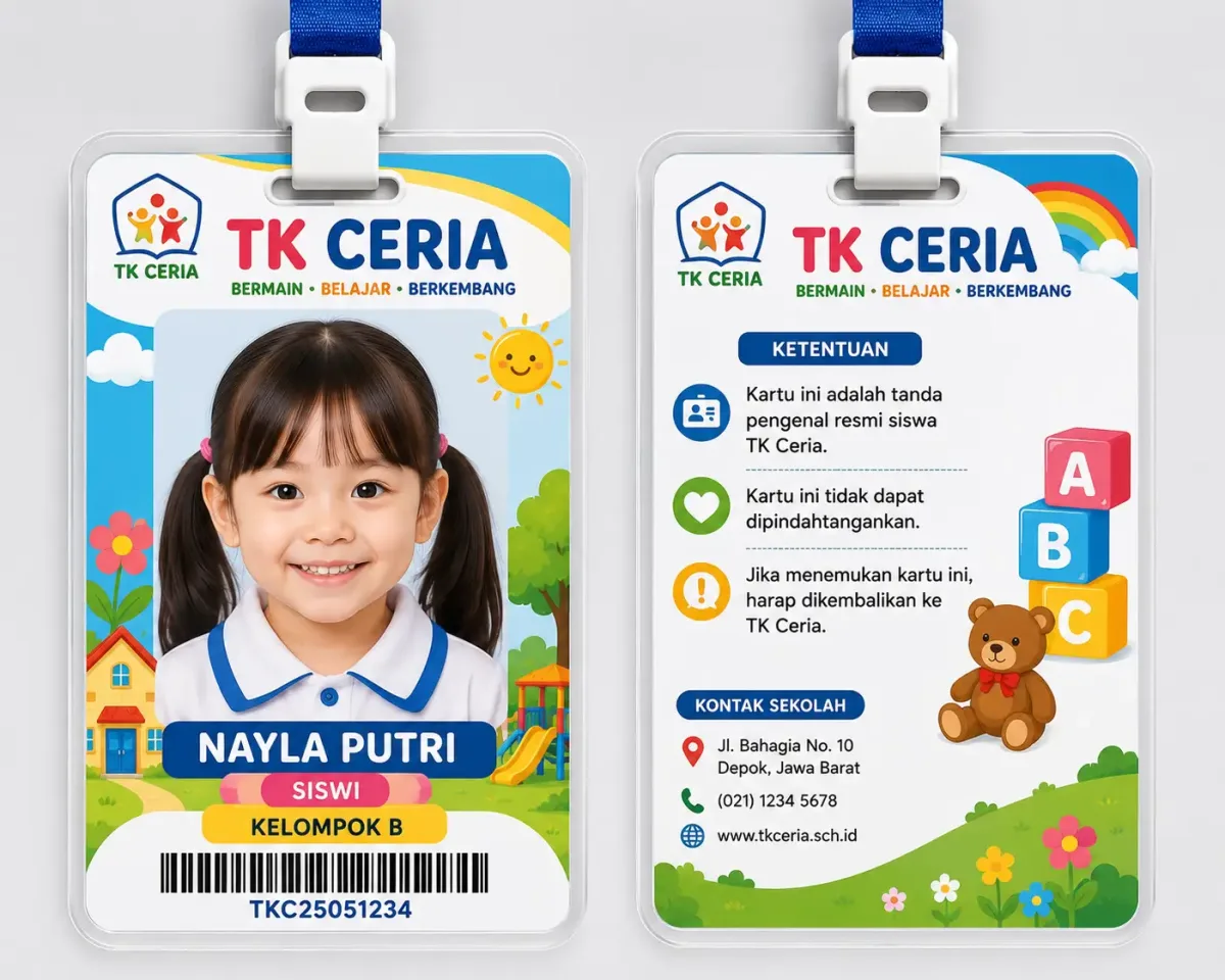 ID Card TK dengan Foto Besar